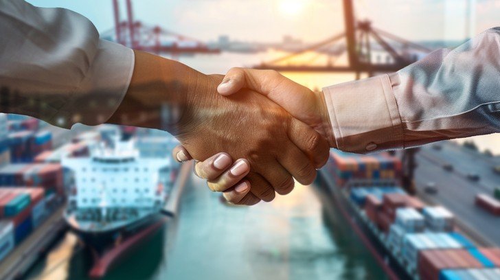 Export cargo containers ready for global Air and Sea freight